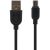 Nabíjací a dátový kábel USB, microUSB, 100 cm, predĺžená hlava, čierny
