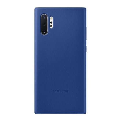 Samsung Galaxy Note 10 Plus / 10 Plus 5G SM-N975 / N976, plastový zadný kryt, kožený zadný kryt, modrý, továrenský