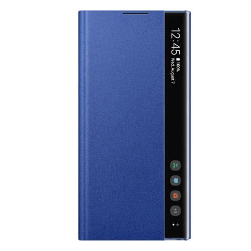 Samsung Galaxy Note 10 Plus / 10 Plus 5G SM-N975 / N976, puzdro s bočným otváraním, s indikátorom hovoru, priehľadný kryt View Cover, modré, výrobné