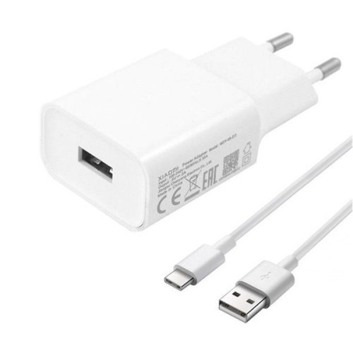 Sieťový nabíjací adaptér, 10 W, zásuvka USB, s káblom USB typu C, Xiaomi, biely, továrenské