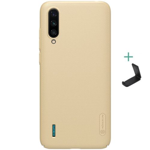 Xiaomi Mi 9 Lite, Plastový zadný kryt so stojanom, Nillkin Super Frosted, zlatý