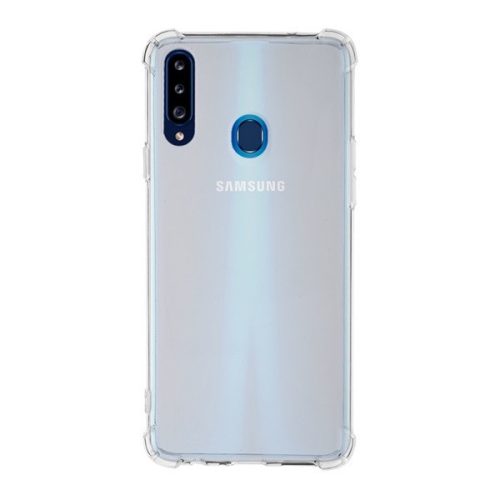 Samsung Galaxy A20s SM-A207F, silikónové puzdro, stredne odolné proti nárazu, rohový tvar, priehľadné