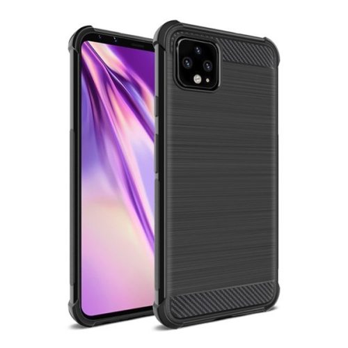 Google Pixel 4, silikónové puzdro, stredne odolné proti nárazu, vzor brúsený karbón, IMAK VEGA, čierne