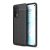 Huawei P40, silikónové puzdro, kožený efekt, vzor švov, čierne