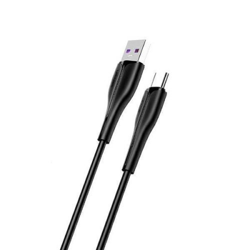 Nabíjací a dátový kábel USB, USB Type-C, 100 cm, 5000 mA, s ochranou proti nárazu, rýchle nabíjanie, Usams U38, čierny, US-SJ376