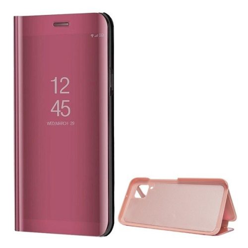 Huawei P40 Lite, bočné otváracie puzdro s indikátorom hovoru, kryt Smart View Cover, červenozlatý (náhradný trh)