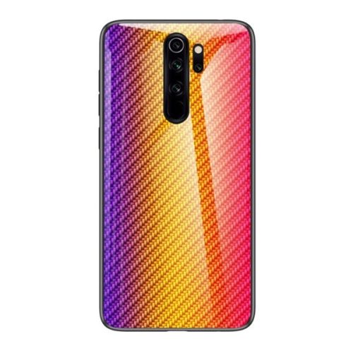 Xiaomi Redmi Note 8 Pro, silikónová ochrana obrazovky, sklenená zadná strana, karbónový vzor, žltá