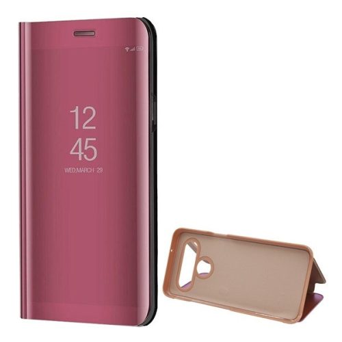 LG K61, bočné otváracie puzdro s indikátorom hovoru, kryt Smart View Cover, červené zlato (náhradný trh)