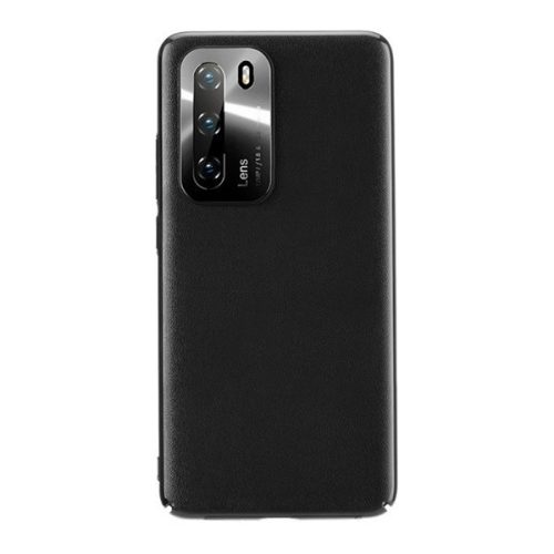 Huawei P40, plastový zadný kryt, ultra tenký, kovový rám na ochranu fotoaparátu, kožený efekt, Joyroom Star Lord, čierny