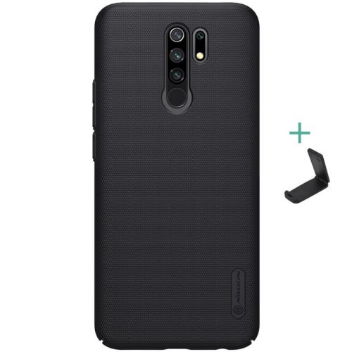 Xiaomi Redmi 9, plastový zadný kryt so stojanom, Nillkin Super Frosted, čierny