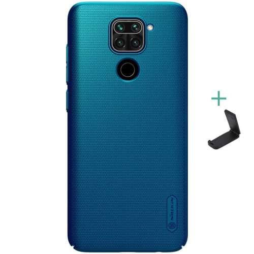 Xiaomi Redmi Note 9 / Redmi 10X 4G, Plastový zadný kryt, stojan, Nillkin Super Frosted, zelenomodrý