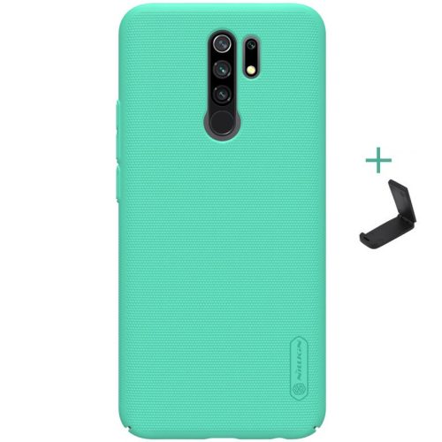 Xiaomi Redmi 9, plastový zadný kryt, stojan, Nillkin Super Frosted, mätová