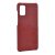 Samsung Galaxy A41 SM-A415F, Plastový zadný kryt, stredne odolný proti nárazu, textilná výplň, zadný kryt s koženým vzhľadom a držiakom kariet, červený
