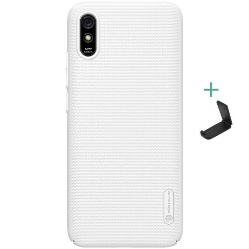 Xiaomi Redmi 9A / 9AT / 9i, Plastový zadný kryt so stojanom, Nillkin Super Frosted, biely