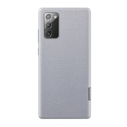 Samsung Galaxy Note 20 / 20 5G SM-N980 / N981, Plastový zadný kryt s textilnou povrchovou úpravou Alcantara, sivý, továrenská výroba