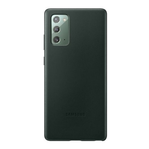 Samsung Galaxy Note 20 / 20 5G SM-N980 / N981, Plastový zadný kryt, kožený chrbát, zelený, z výroby