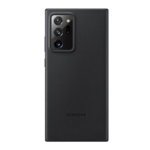 Samsung Galaxy Note 20 Ultra / 20 Ultra 5G SM-N985 / N986, Plastový zadný kryt s koženým chrbtom, čierny, továrenský