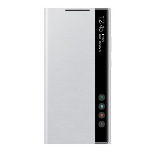 Samsung Galaxy Note 20 Ultra / 20 Ultra 5G SM-N985 / N986, puzdro s bočným otváraním a indikátorom hovoru, Clear View Cover, strieborné, továrenské