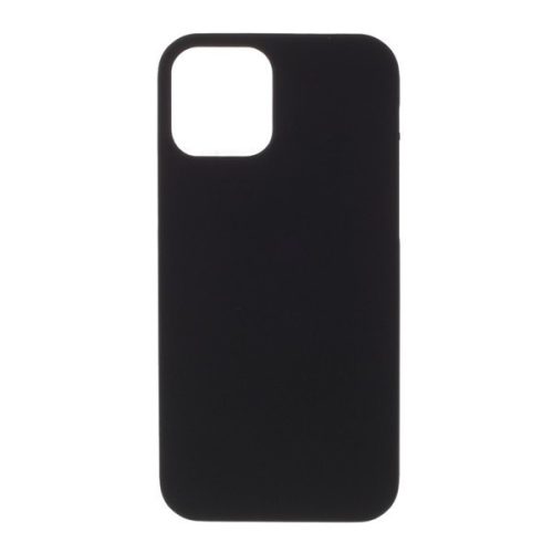 Apple iPhone 12 / 12 Pro, Plastový zadný kryt, pogumovaný, čierny