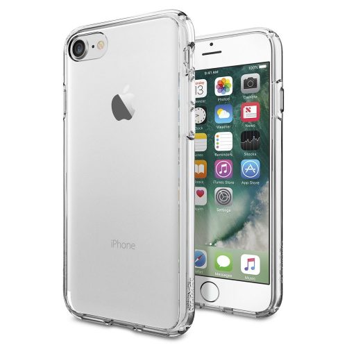 Apple iPhone 7 / 8 / SE (2020) / SE (2022), Plastový zadný kryt + silikónový rám, Spigen Ultra Hybrid, číry