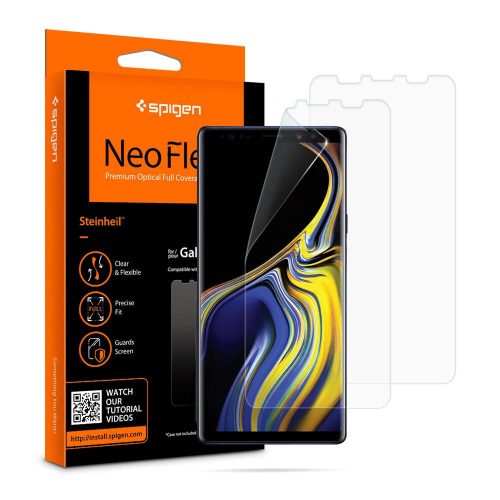 Samsung Galaxy Note 9 SM-N960, ochranná fólia na displej (aj na zakrivenú časť!), Spigen Neo Flex, číra Premium, 2 ks / balenie