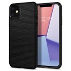 Apple iPhone 11, silikónové puzdro, Spigen Liquid Air, trojuholníkový vzor, čierne