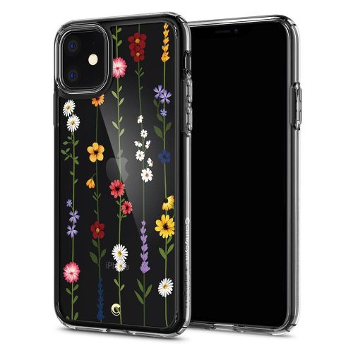 Apple iPhone 11, silikónové puzdro, roh s nadvihnutím, vzor kvetinová záhrada, Spigen Ciel Cyril Cecile, priehľadné/farebné