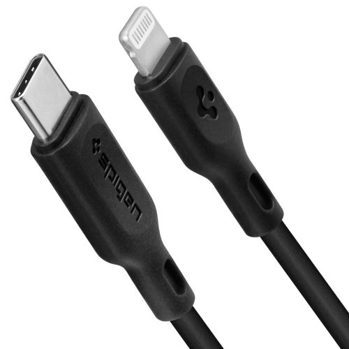 Nabíjací a dátový kábel USB Type-C, Lightning, 100 cm, rýchle nabíjanie, s podporou MFI, Spigen Essential C10CL, čierny