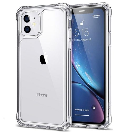 Apple iPhone 11, silikónové puzdro, plastová zadná strana, roh so vzduchovým vankúšom, stredne odolné proti nárazu, ESR Air Armor, číre