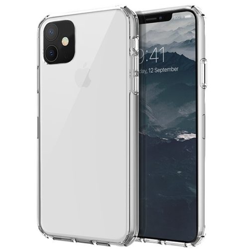 Apple iPhone 11, silikónový rám + plastová zadná strana, stredne silný náraz, päta so vzduchovým tlmičom, Uniq Lifepro Xtreme, priehľadná