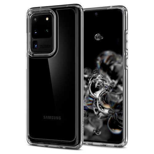 Samsung Galaxy S20 Ultra 5G SM-G988, plastový zadný kryt + silikónový rám, Spigen Ultra Hybrid, transparentný