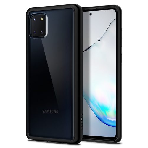 Samsung Galaxy Note 10 Lite SM-N770, plastový zadný kryt + silikónový rám, Spigen Ultra Hybrid, priehľadný/čierny