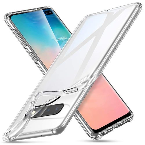 Samsung Galaxy S10 SM-G973, silikónové puzdro, ultratenké, stredne odolné voči nárazom, päta so vzduchovým vankúšom, ESR Essential Zero, priehľadné