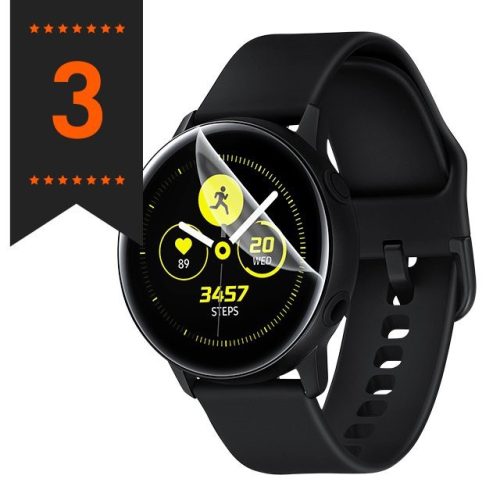 Samsung Galaxy Watch Active (40 mm) SM-R500, ochranná fólia na displej (aj na zakrivenú časť!), Spigen Neo Flex HD, číra Premium, 3 ks / balenie