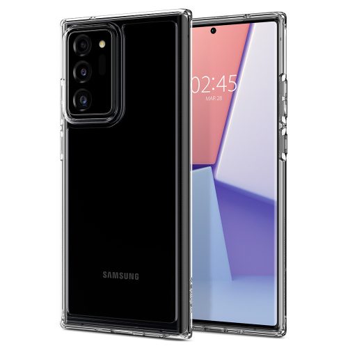 Samsung Galaxy Note 20 Ultra / 20 Ultra 5G SM-N985 / N986, silikónové puzdro + plastový rám, stredne odolné proti nárazu, Spigen Crystal Hybrid, priehľadné