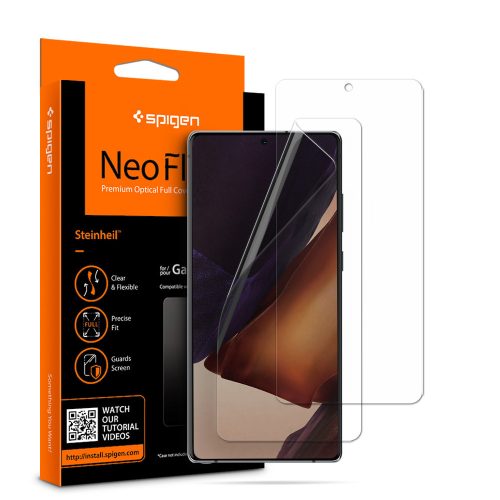 Samsung Galaxy Note 20 / 20 5G SM-N980 / N981, ochranná fólia na displej (aj na zakrivenú časť!), Spigen Neo Flex, Clear Premium, 2 ks / balenie