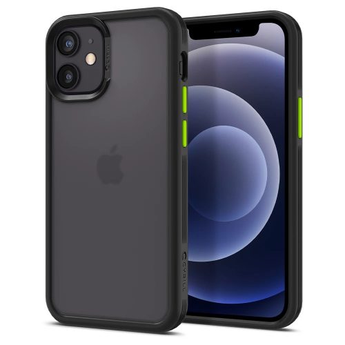 Apple iPhone 12 Mini, silikónová ochrana displeja + plastový zadný kryt, stredne odolný proti nárazu, Spigen Ciel Cyril Color Brick, priesvitný/čierny