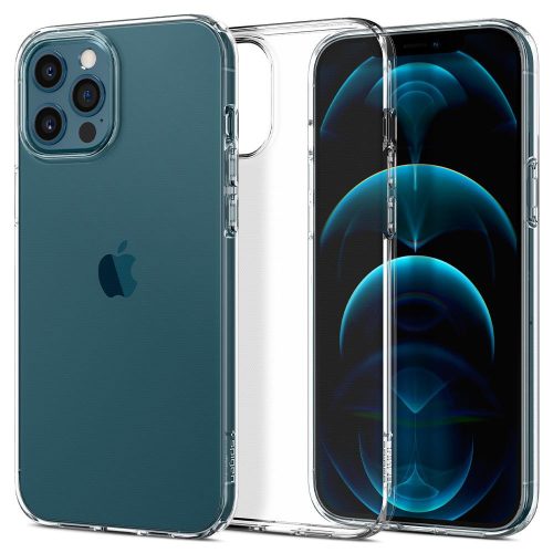 Apple iPhone 12 / 12 Pro, silikónové puzdro, Spigen Liquid Crystal, číre