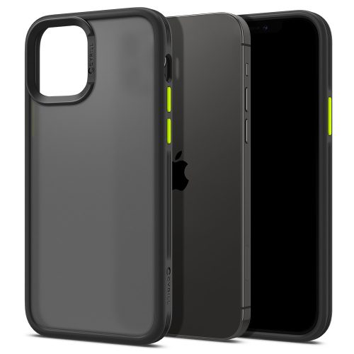 Apple iPhone 12 / 12 Pro, silikónová ochrana displeja + plastový zadný kryt, stredne odolný proti nárazu, Spigen Ciel Cyril Color Brick, priesvitná/čierna