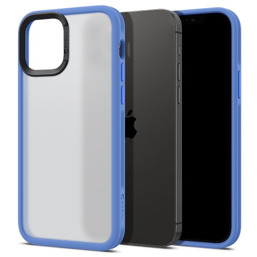 Apple iPhone 12 / 12 Pro, silikónová ochrana displeja + plastový zadný kryt, stredne odolný proti nárazu, Spigen Ciel Cyril Color Brick, priesvitná/modrá
