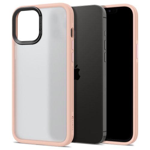 Apple iPhone 12 Pro Max, silikónová ochrana displeja + plastový zadný kryt, stredne odolný proti nárazu, Spigen Ciel Cyril Color Brick, priesvitná/ružová