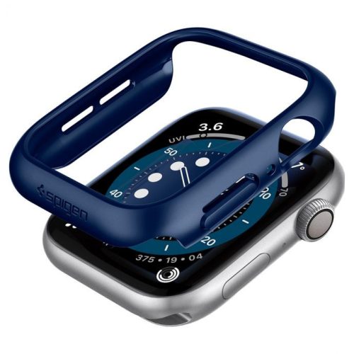Apple Watch 4-6, SE (44 mm), Plastové ochranné puzdro bez remienka, Spigen Thin Fit, modré