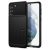 Samsung Galaxy S21 5G SM-G991, silikónové puzdro s plastovou zadnou stranou a podporou, Spigen Slim Armor, čierne