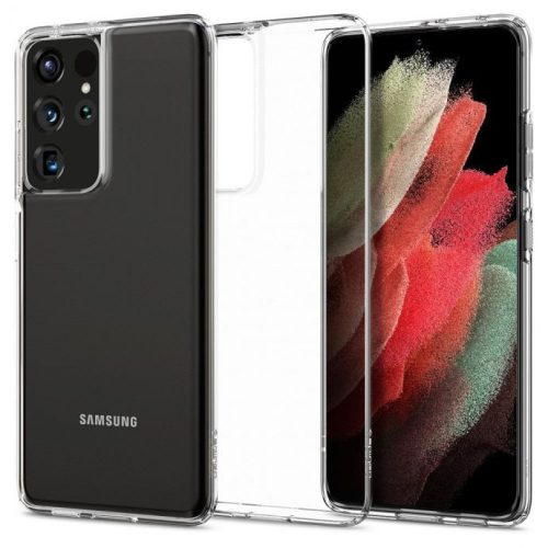 Samsung Galaxy S21 Ultra 5G SM-G998, silikónové puzdro, Spigen Crystal Flex, priehľadné