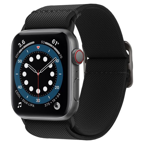 Apple Watch 1-6, SE (42 / 44 mm), látkový remienok, Spigen Lite Fit, čierna