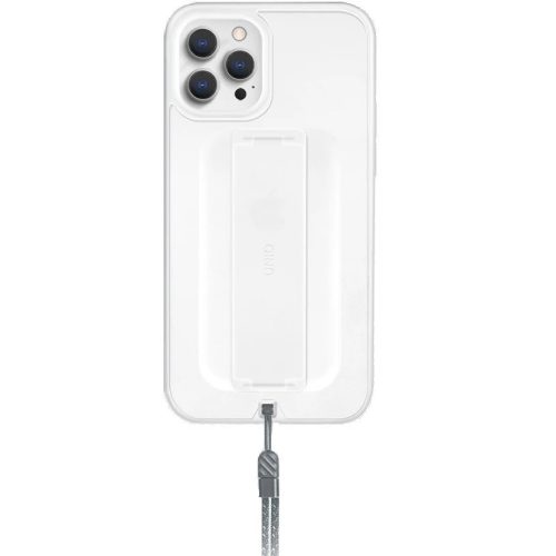 Apple iPhone 12 Mini, silikónový rám + plastový chrbát, remienok na prst + remienok na zápästie, Uniq Hybrid Heldro, biela