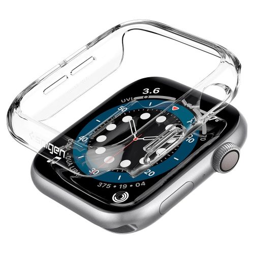 Apple Watch 4-6, SE (44 mm), Plastové ochranné puzdro, bez remienka, Spigen Thin Fit, číre