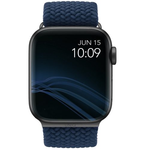 Apple Watch 1-6 (38 / 40 mm), textilný remienok, opletený, Uniq Aspen, modrá