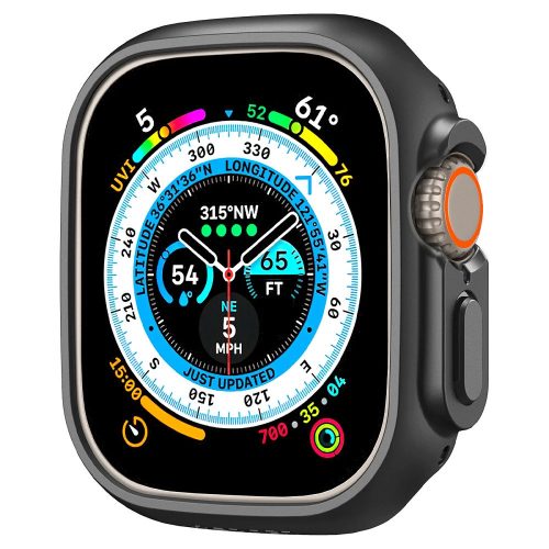 Apple Watch Ultra (49 mm), plastové ochranné puzdro, bez remienka, Spigen Thin Fit, čierna