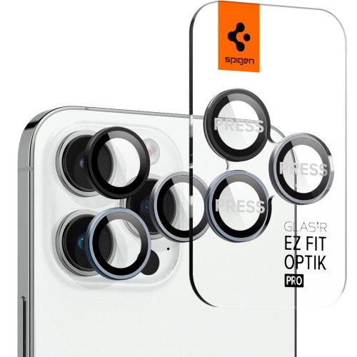 Apple iPhone 14 Pro / 14 Pro Max, Ochranná fólia na šošovku fotoaparátu, Fólia odolná proti nárazu, Tvrdené sklo, Spigen Glastr Ez Fit Optik Pro, priehľadná, 2 ks / balenie